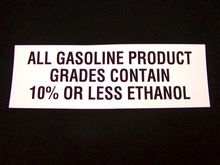 PID-751 Gasoline 10% Ethanol Decal